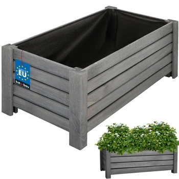 Ghiveci de flori din lemn cutie de grădină antracit 60x33 cm