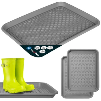 Tăviță de scurgere pentru încălțăminte din plastic 38x50 cm set 2 buc. - Culoare gri