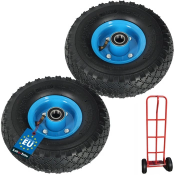 Roată de cauciuc pentru roabă 3.00-4 set de 2 buc.