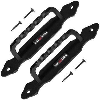 Antaba mâner de ușă forjat negru 19 cm - 2 buc.