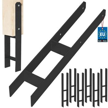 Baza stâlpului h pentru încastrare zincat negru 100 mm set de 6 buc.
