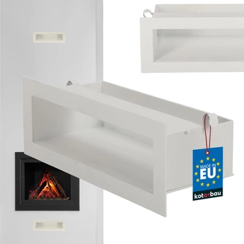 Luft grilaj de șemineu alb oțel 30 cm