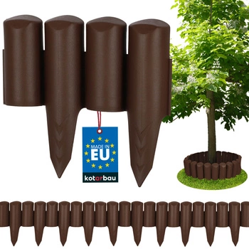 Gard grădină gard plastic bătut maro 2,5 m