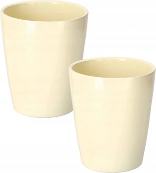 Ghiveci de flori din ceramică 12 cm crem - 2 buc.