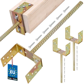 Bază de stâlp reglabilă 0-160 mm cu tijă de 400 mm set de 2 buc.