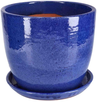 Ghiveci de grădină ceramic fi31 suport bază - Culoare cobalt