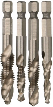 Set de burghie de filetare din oțel hss 4pcs. matrițe de filetare ⌀5-10 mm