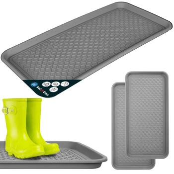 Tăviță de scurgere pentru încălțăminte din plastic 38x76 cm set 2 buc. - Culoare gri