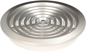Grilaj de ventilație rotund fi 80 mm cu plasă - Culoare satinată argintie
