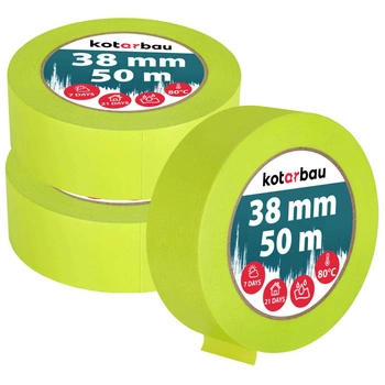 Bandă mascare neon 38 mm 50 m set de 3 buc.