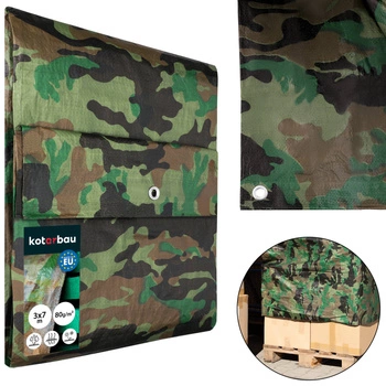 Prelată protectoare rezistentă groasă universală moro 80 g/m2 3x7 m