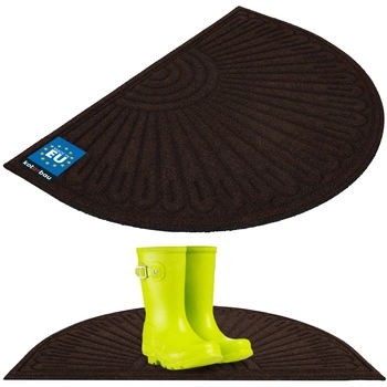 Covoraș pentru pantofi antiderapant semicircular maro 60x90 cm