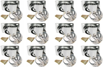 Rotiță pivotantă pentru mobilă transparentă 35 mm - 12 buc.