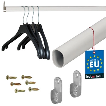 Bară pentru dulap de haine vopsită albă 100 cm