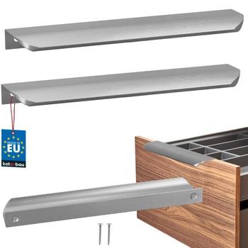 Mâner mobilier aluminiu argintiu 192/212 mm set de 2 buc.