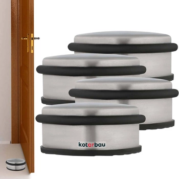 Opritor de ușă de sine stătător argintie 4 cm set de 4 buc.