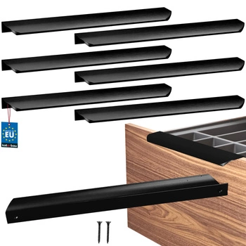 Mâner mobilier aluminiu negru mat 256/276 mm set de 6 buc.