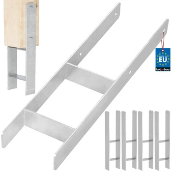 Baza stâlpului h pentru încastrare zincat argintiu 150 mm set de 4 buc.