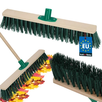 Perie mătură din lemn pentru frunze pardoseli dale nylon 50 cm