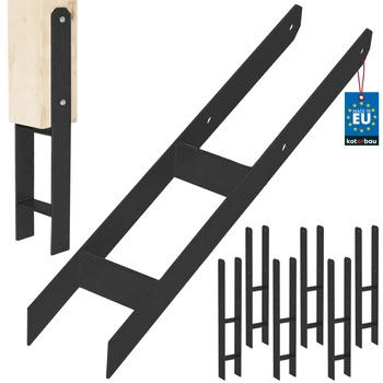 Baza stâlpului h pentru încastrare zincat negru 90 mm set de 6 buc.