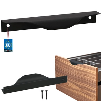 Mâner pentru mobilă modern aluminiu negru mat 128 mm