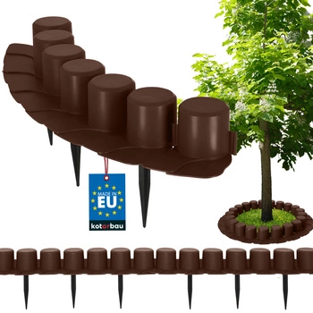 Bordură pentru gazon cu margine de plastic maro 4 m