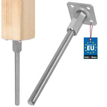 Baza stâlpului ancoră reglabilă pe verticală oțel 80x330 mm