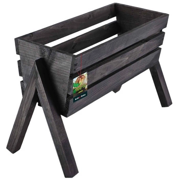 Ghiveci de flori în picioare din lemn negru 40 cm