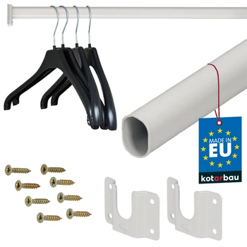 Bară pentru dulap de haine vopsită albă 86,5 cm