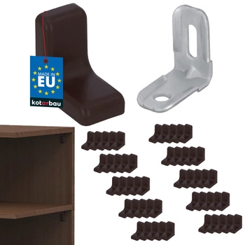 Suport unghiular pentru mobilă cu capac wenge set de 50 buc.