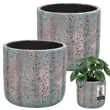 Ghiveci de flori din ceramică cilindru plante 12 cm set de 2 buc.