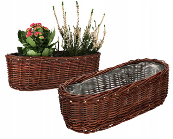 Set de 2 ghivece de răchită coș de flori coș de flori - 40cm