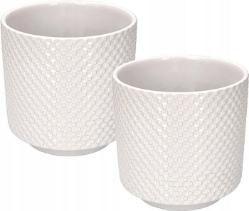 set 2x capac pentru ghiveci de flori 12 din ceramică smălțuită